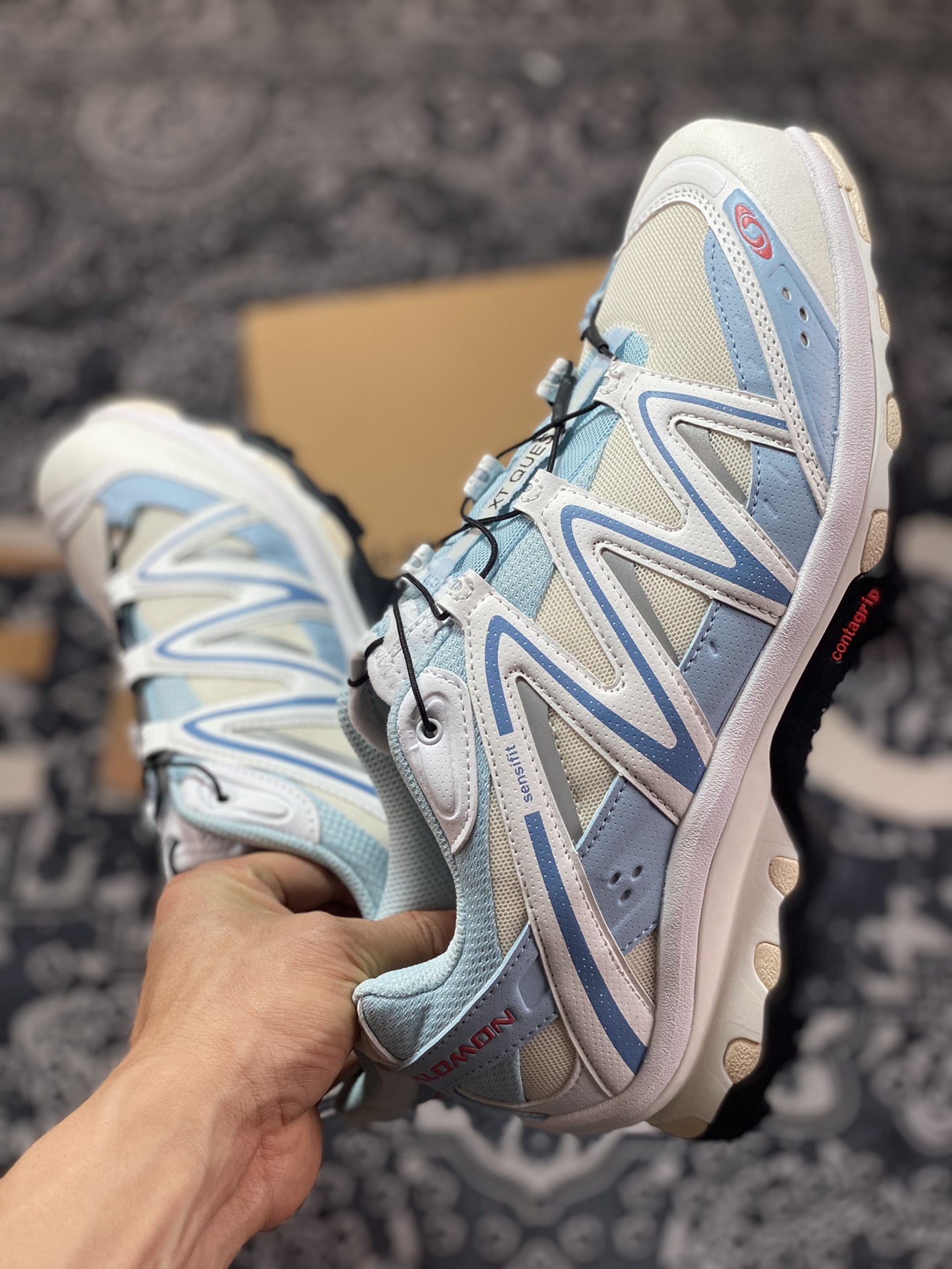 Salomon/Salomon XT-Quest ADV ”Ice Blue/White” XT Explorer Series Trendy Running Shoes ”Mint Blue and White” 471643