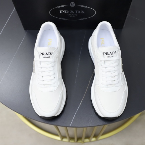 Prada Men's White Leather Sneakers Fashion Casual Shoes Size 38-44 1 Prada Men's White Leather Sneakers Fashion Casual Shoes Size 38-44