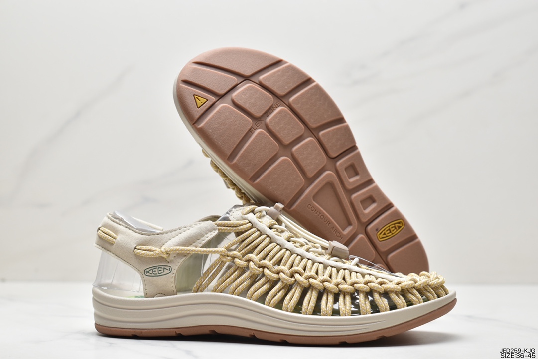 Keen Uneek Flat-M flat-soled woven elastic wear creek wading casual outdoor sandals
