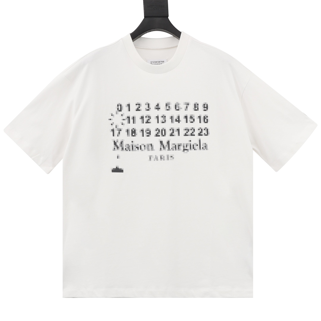 Maison margiela 23SS 像素感马赛克数字印花短袖T恤