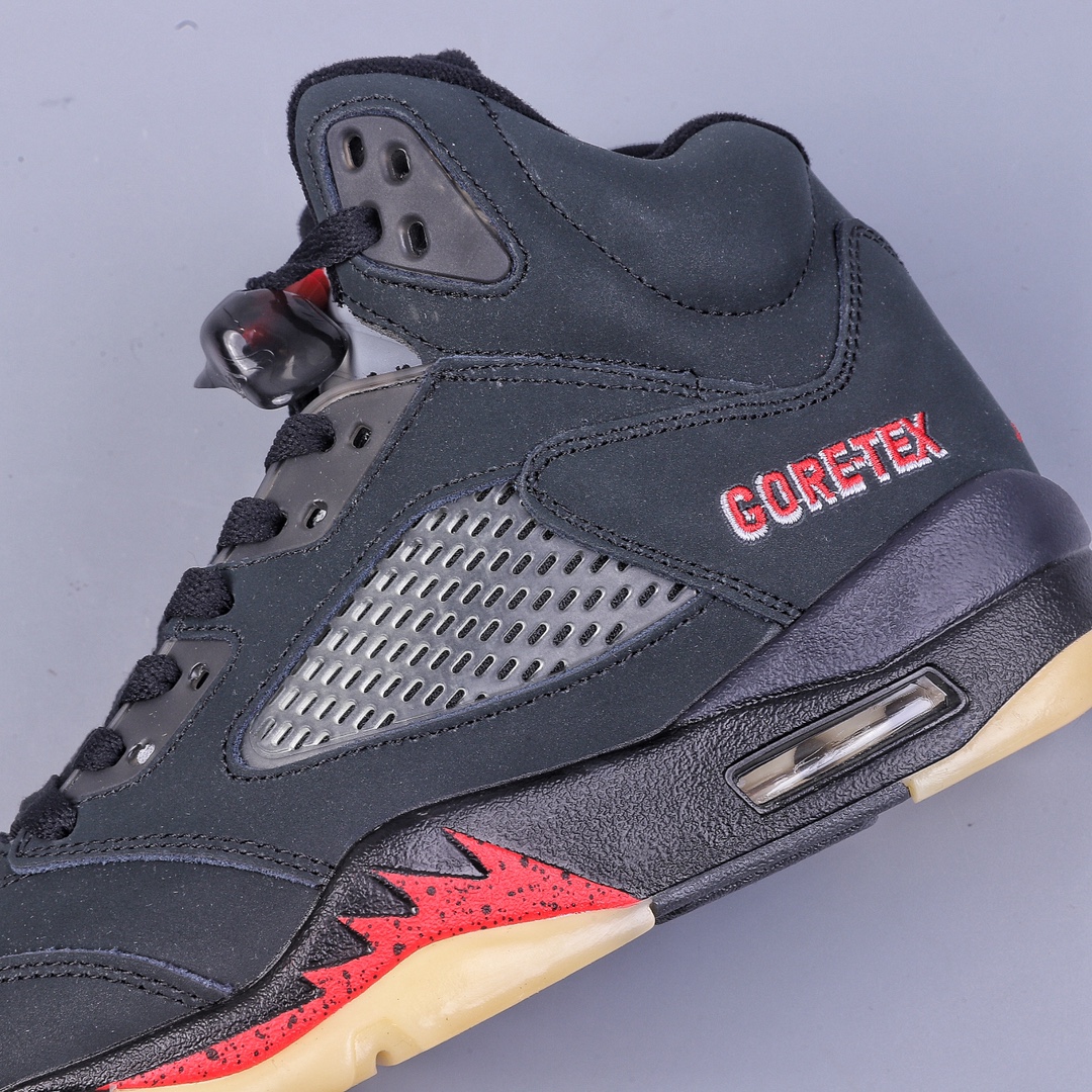 260 Air Jordan 5 gore-tex ”off-noir”黑红 中底侧面带有战斗机的鲨鱼牙齿纹路 DR0092-001