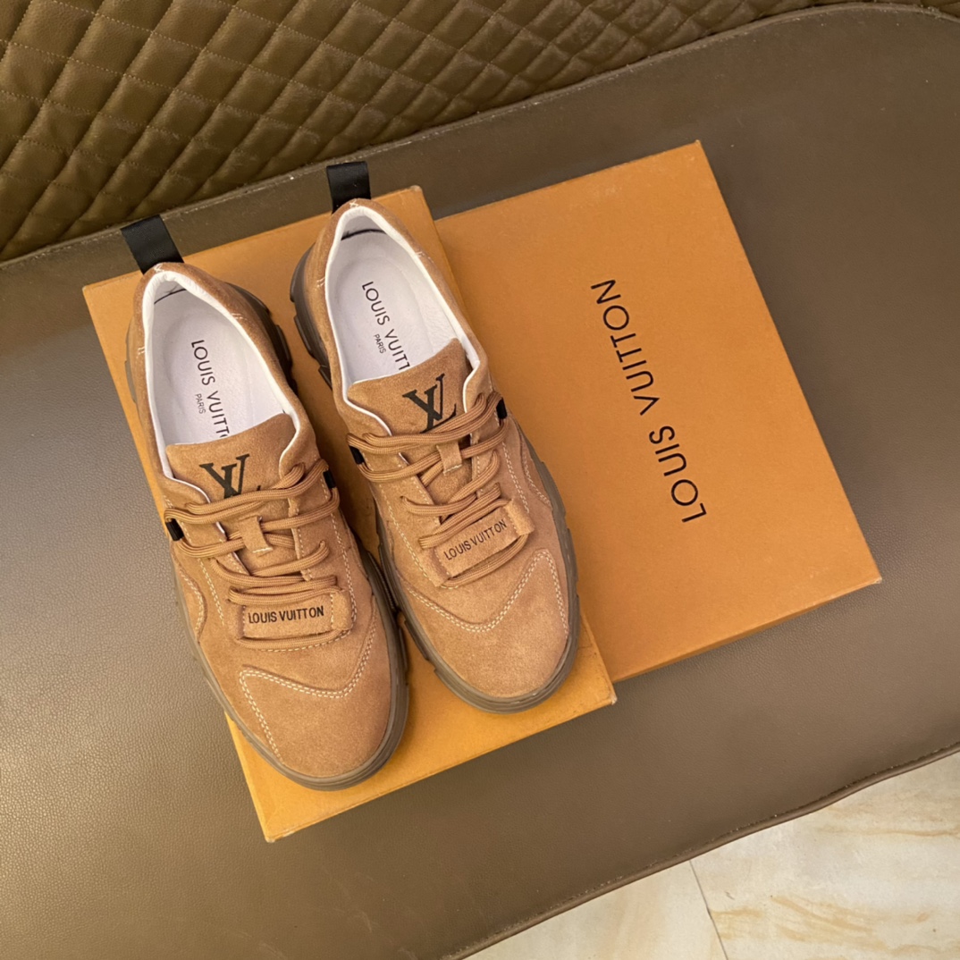 Qualità perfetta
 Louis Vuitton Replica
 Sneaker Scarpe Casual Marrone Uomini Pelle bovina di pecora Casual