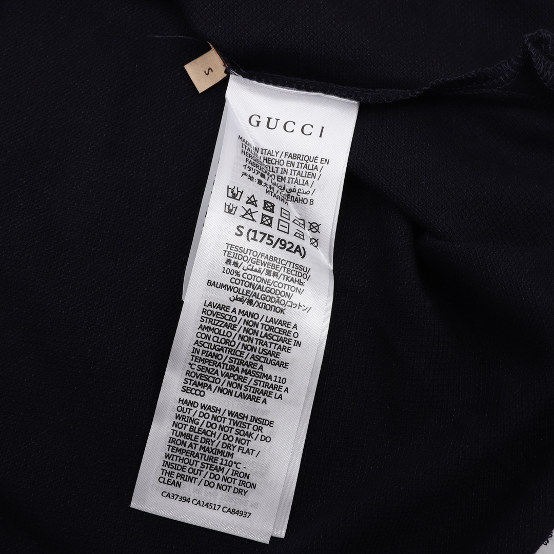 GUCCI/古驰 双G刺绣LOGO翻领Polo短袖