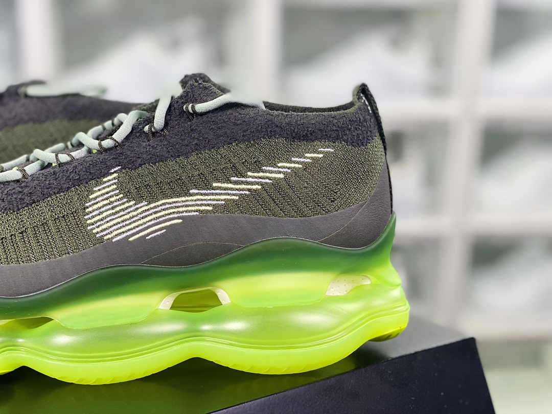 280  Air Max Scorpion Flyknit"Barely Volt/Cargo Khaki"天蝎座慢跑鞋“针织暗绿荧光绿”DJ4701-004