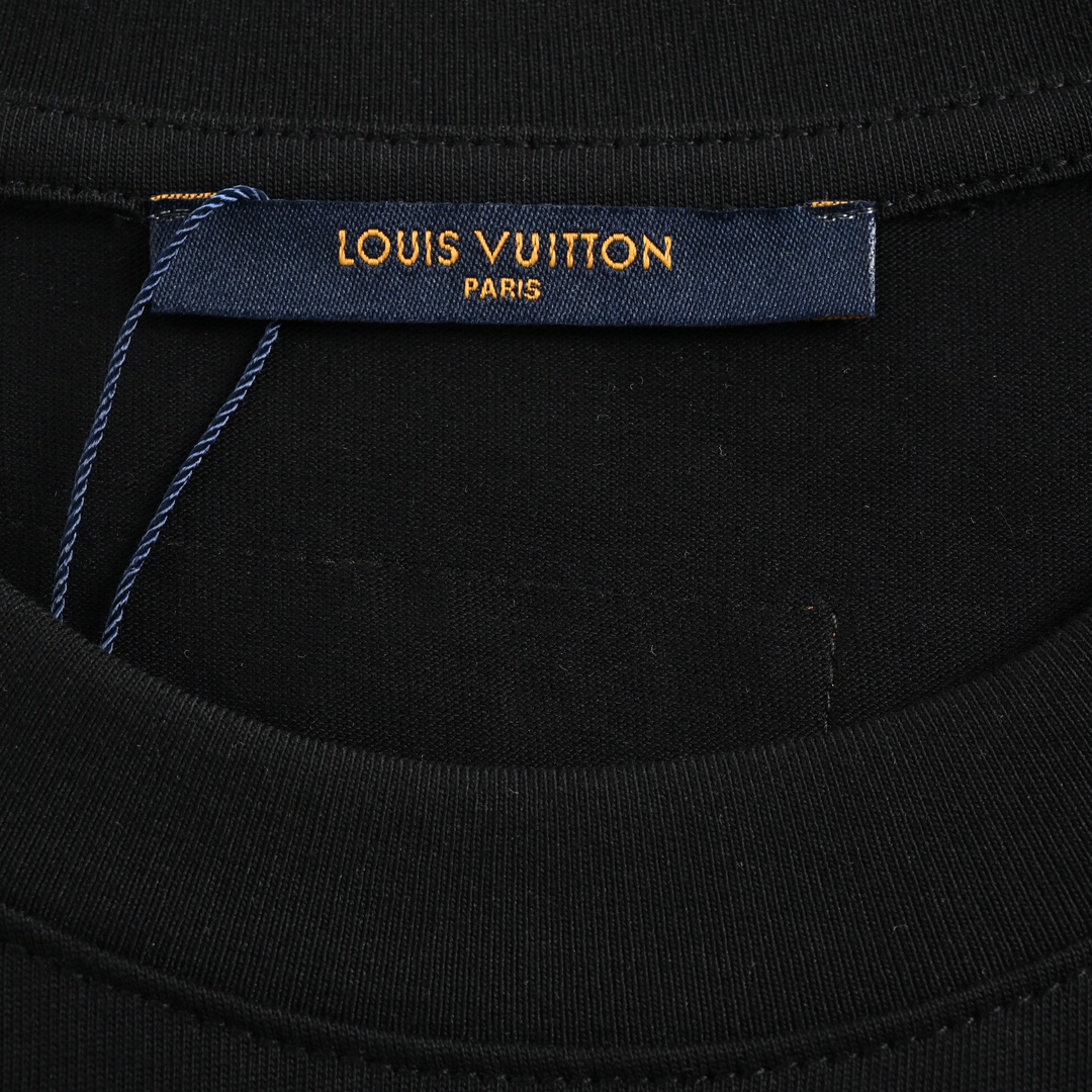 170 Louis Vuitton/路易威登 23ss 蓝白小方格印花短袖