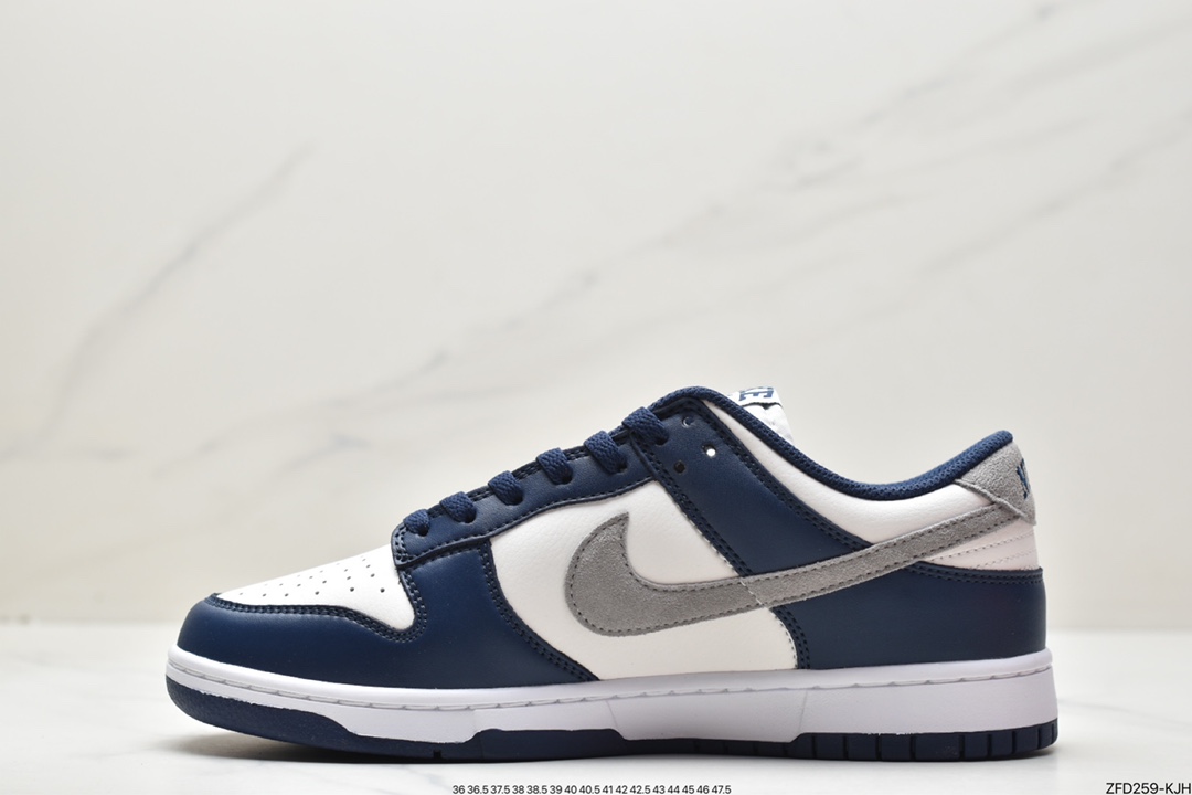 280 Nike SB Dunk Low”Midnight Navy”扣篮系列低帮休闲运动滑板板鞋“新午夜蓝白灰”FD9749-400