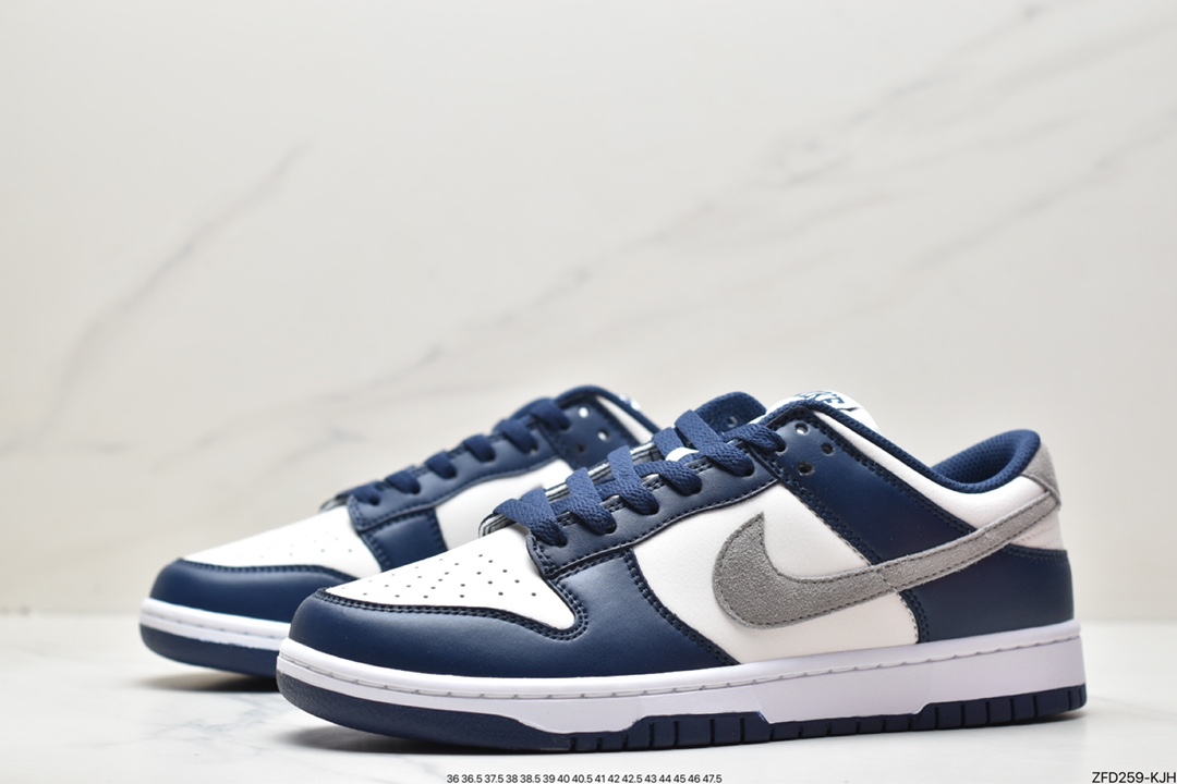 280 Nike SB Dunk Low”Midnight Navy”扣篮系列低帮休闲运动滑板板鞋“新午夜蓝白灰”FD9749-400