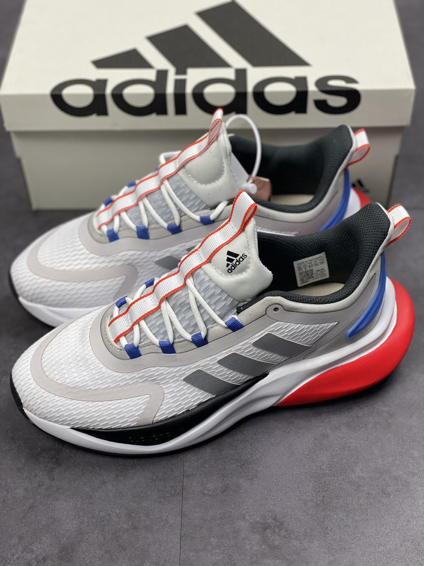 Adidas Alphabounder + comfortable trend lightweight, abrasion resistance, anti -slip, low -running shoes HP6139