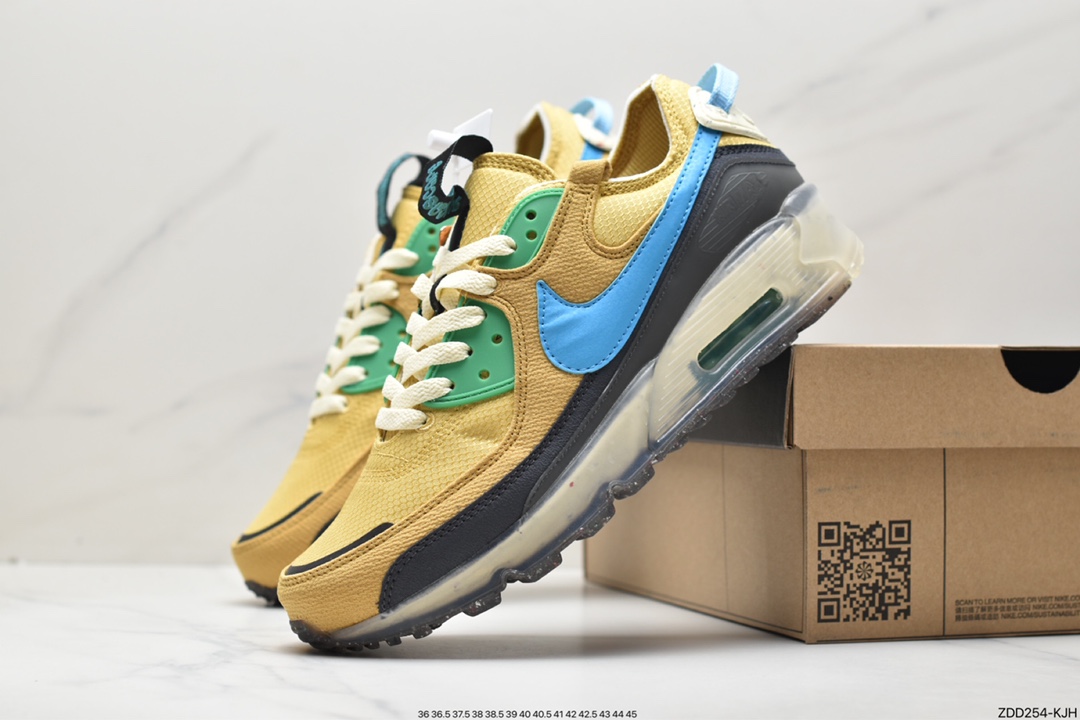 230 Nike Air Max Terrascape 90”Grey/University Red”山川地形慢跑鞋“牛津布白灰大学红冻底”DQ3987-700