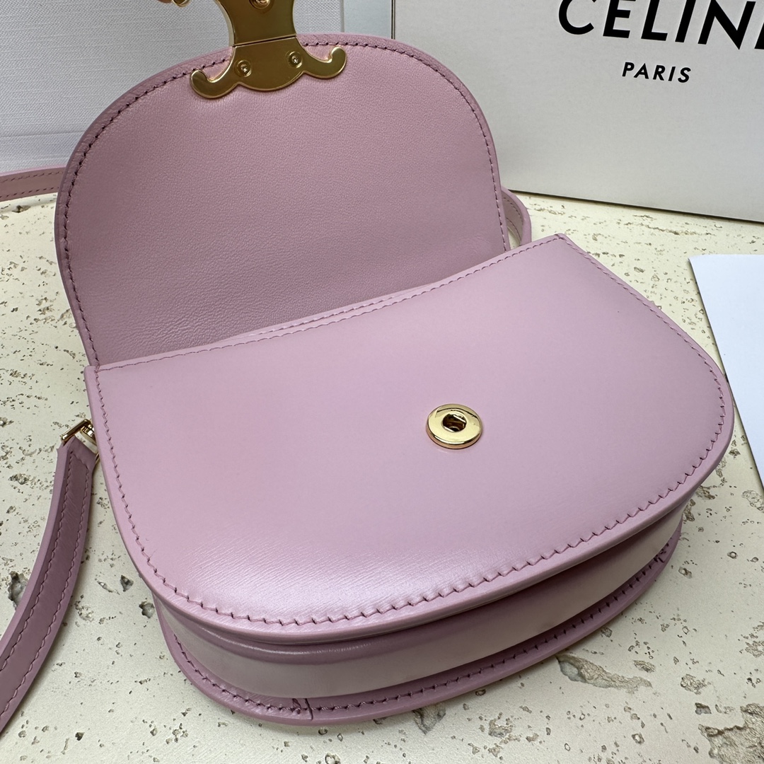 🆕BESACE TRIOMPHE迷你亮泽牛皮革手袋6 X 5 X 2英寸(15.5 X 11.5 X 5