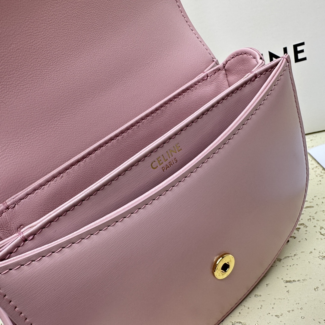 🆕BESACE TRIOMPHE迷你亮泽牛皮革手袋6 X 5 X 2英寸(15.5 X 11.5 X 5