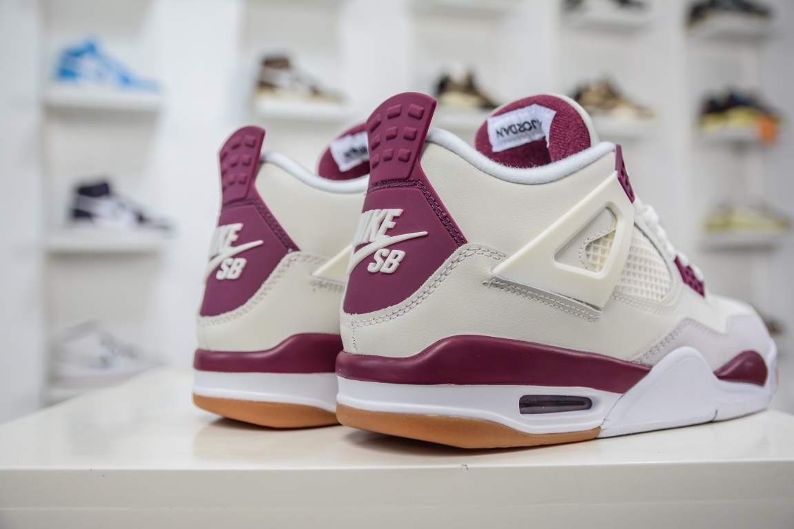 260 原装Air Jordan 4 “Pine Green” 乔4 Nike SB联名款米白紫 DR5415-105
