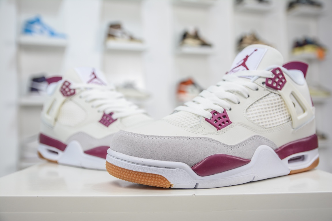 260 原装Air Jordan 4 “Pine Green” 乔4 Nike SB联名款米白紫 DR5415-105
