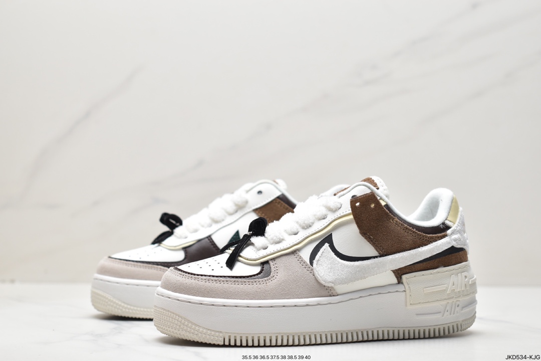 160 耐克Nike WMNS Air Force 1 Shadow 马卡龙空军一号轻量增高低帮百搭板鞋 FB1857-111