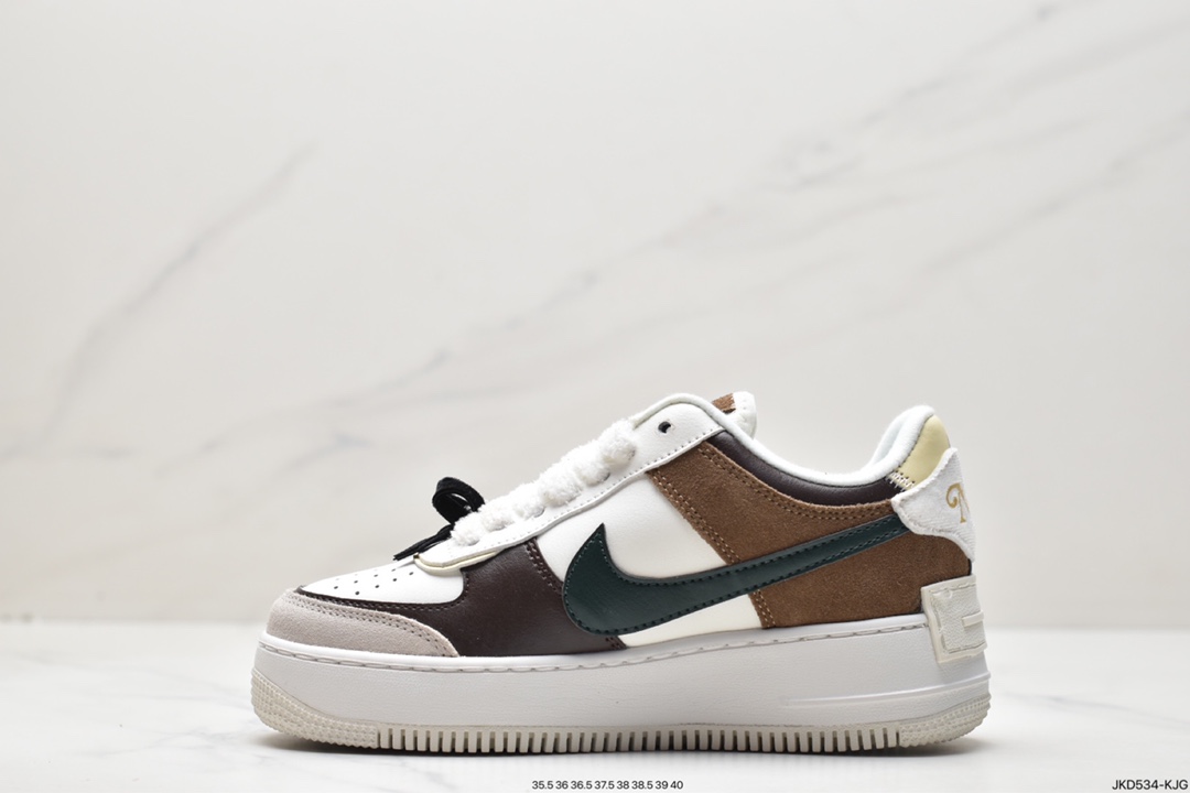 160 耐克Nike WMNS Air Force 1 Shadow 马卡龙空军一号轻量增高低帮百搭板鞋 FB1857-111
