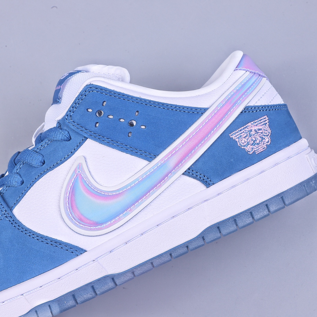 01 Born x Raised x Nike SB Dunk Low three-party joint blue and white FN7819-400