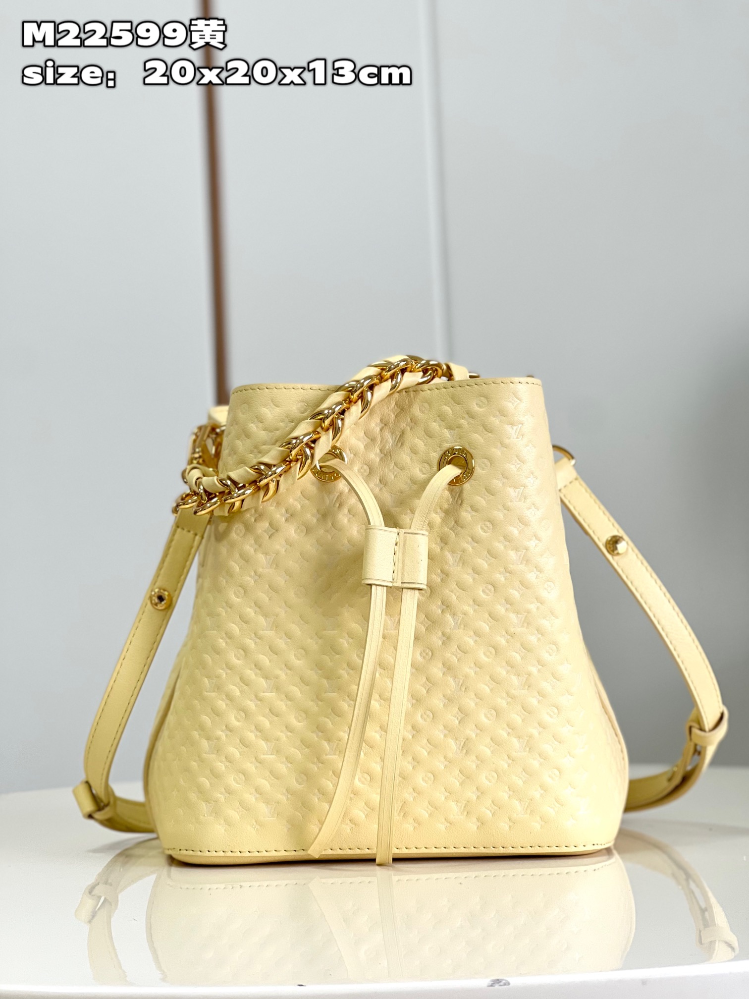 Louis Vuitton LV NeoNoe Bucket Bags Yellow Cowhide Mini M22599