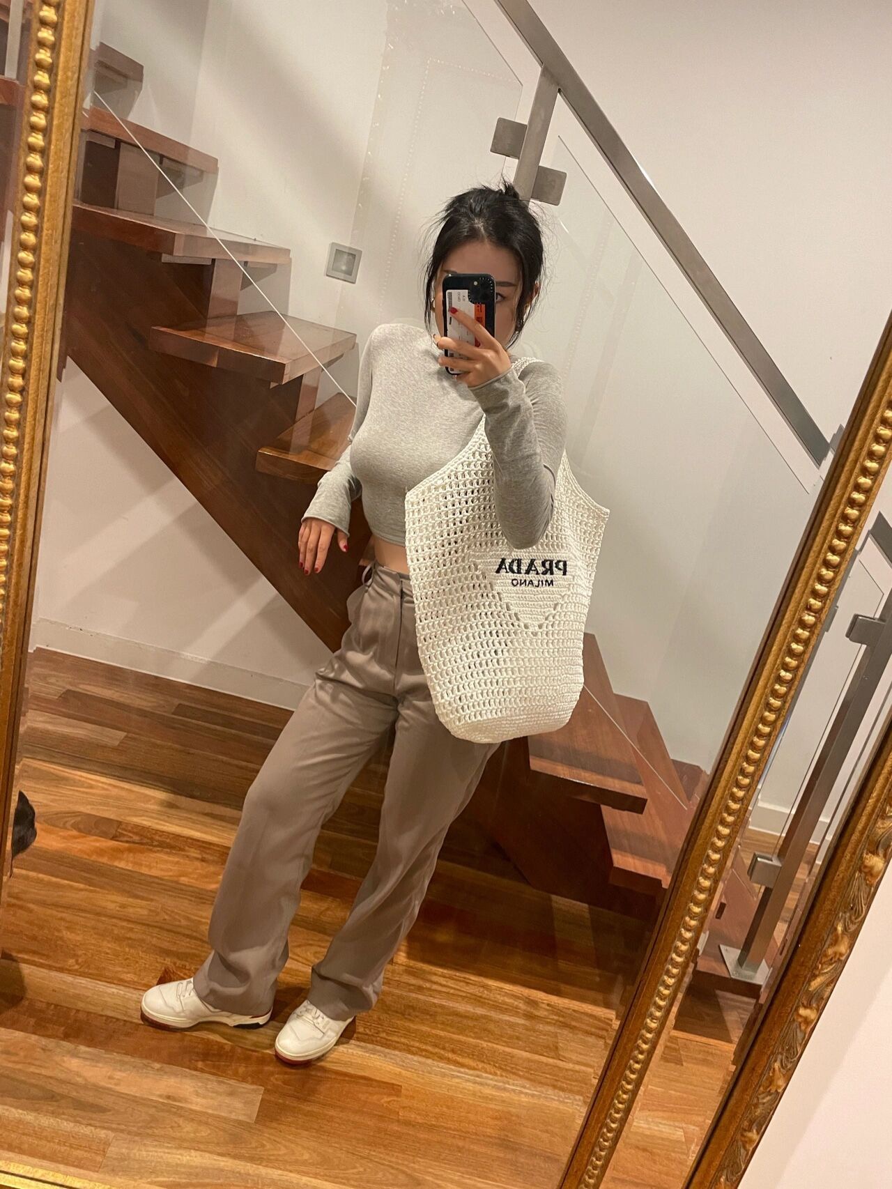 Prada Simple outfit is also ok