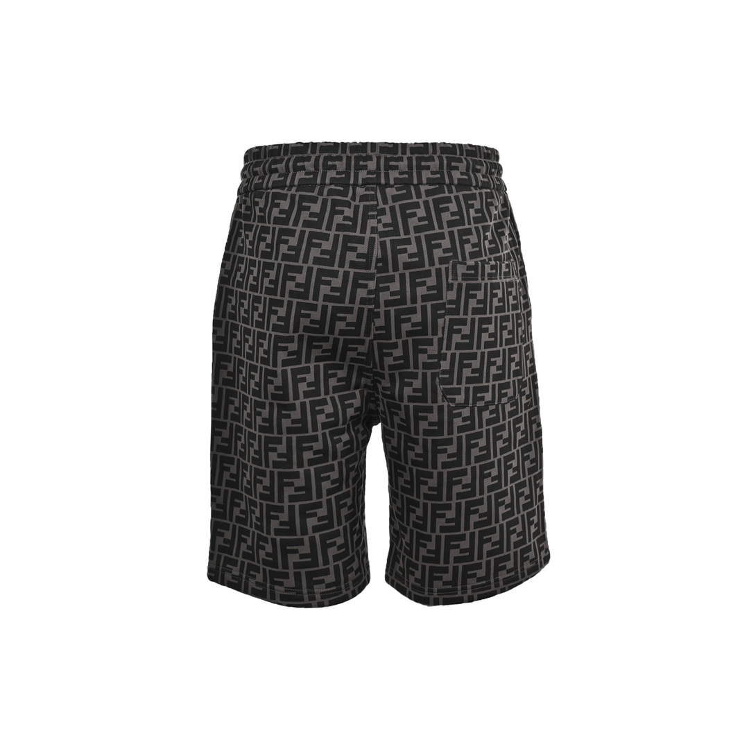 Fendi/芬迪 23ss 满印双F短裤 低调奢华 FD经典元素 上身休闲舒适 灰色 酒红