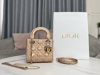 Dior Bags Handbags Gold Pink Rose Embroidery Sheepskin Lady Chains