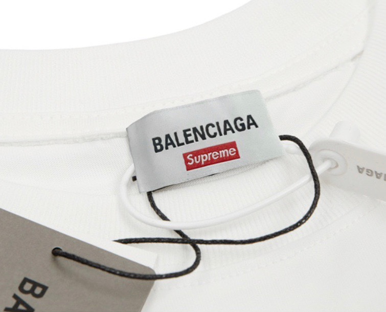 170 - BALENCIAGA/巴黎世家 × Supreme联名合作款可乐波浪幻影休闲圆领短袖Tee