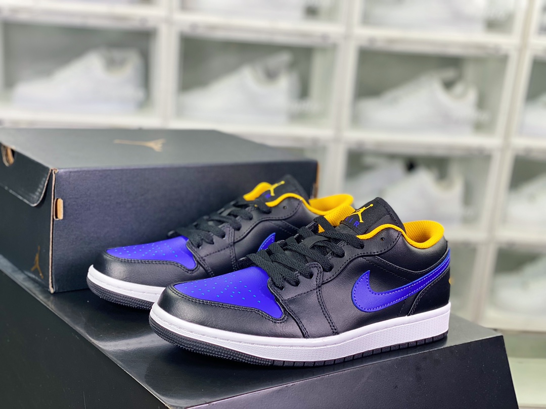 Air Jordan 1 Low”True Blue”AJ1乔丹一代低帮篮球鞋“曼巴黑蓝黄”553558-075