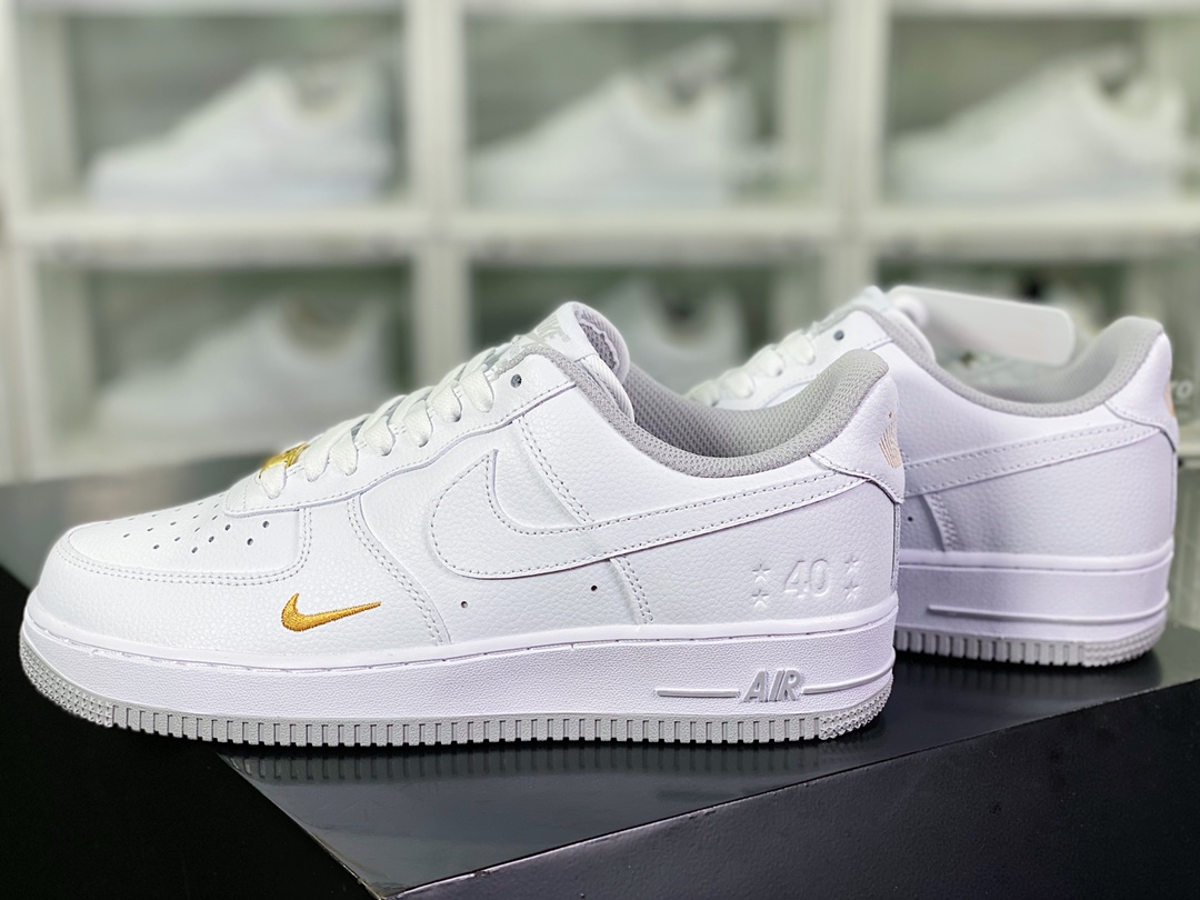 Air Force 1'07 ”40th Anniversary/White/Light Grey” Air Force No. 1 Shoes ”40th Anniversary White Light Gold Gold Hook” DD1225-002