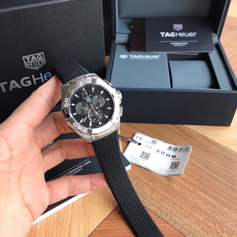 태그호이어 아쿠아레이서 43mm 골드 크로노그래프 쿼츠 남성 시계 레플리카 45488