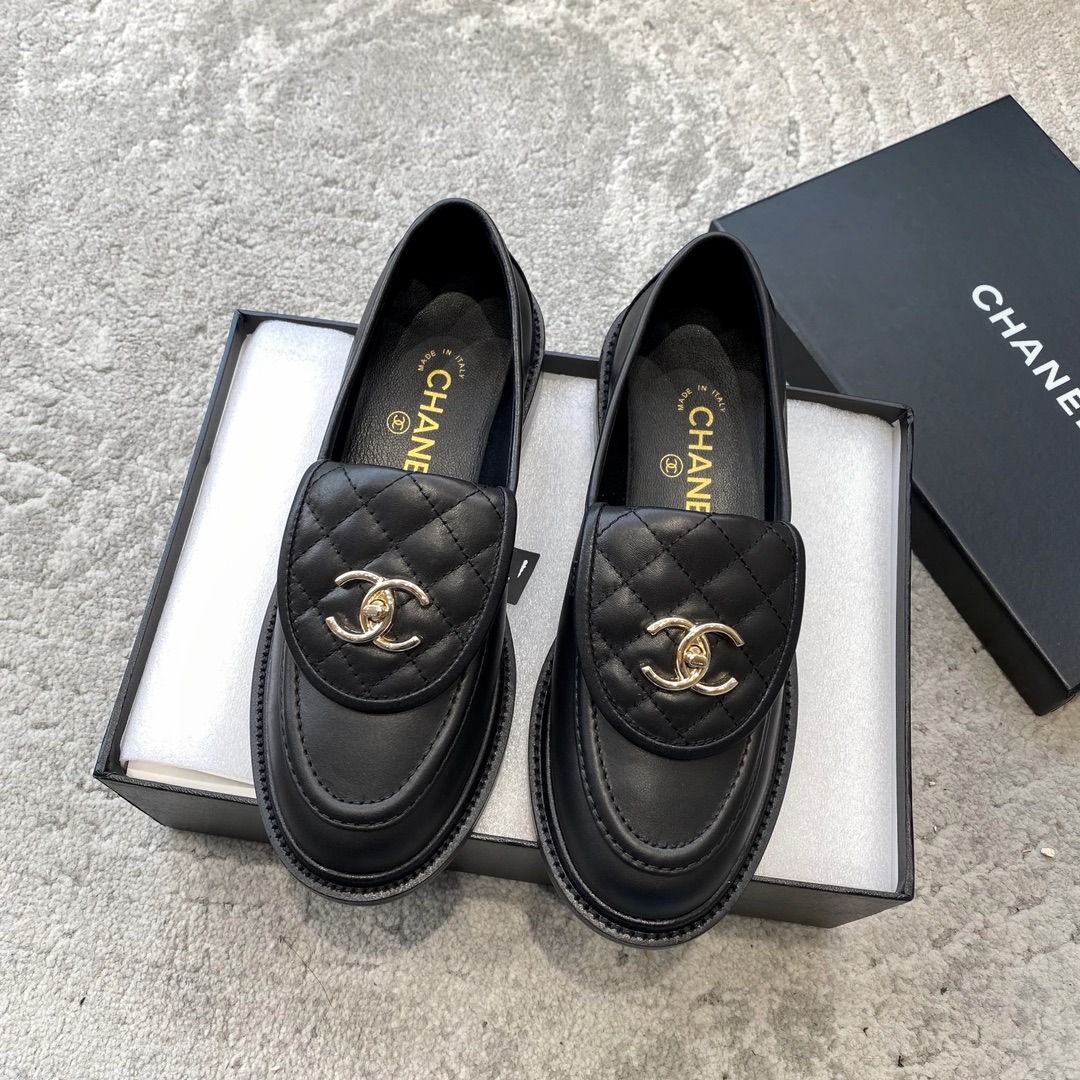 CHANEL Mules Loafers | Vintage Luxe Loafers | Double C Metal Buckle + Oiled Wax Calfskin