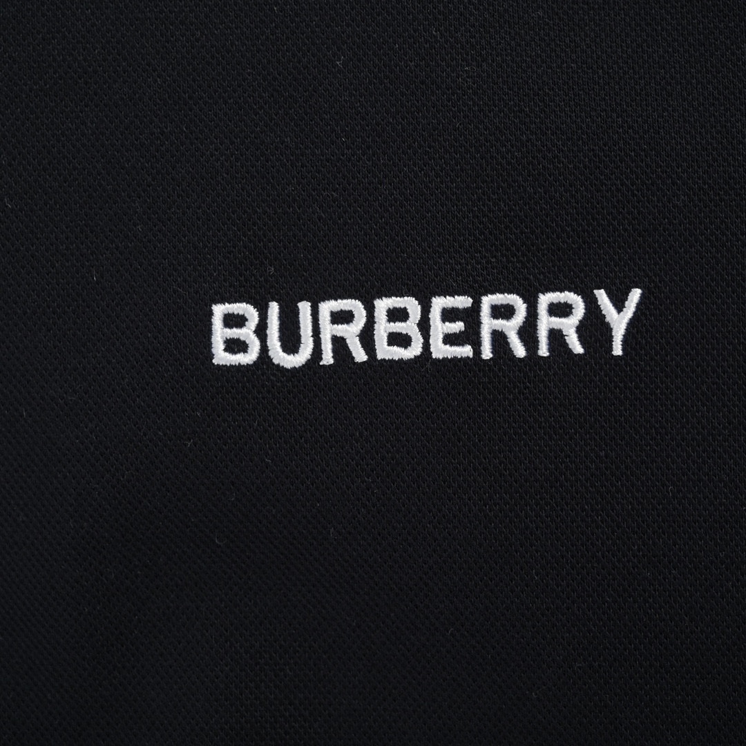 200 巴宝莉/Burberry 夏季新款 胸前字母标识刺绣搭配领子经典定织条纹polo衫翻领短袖T恤