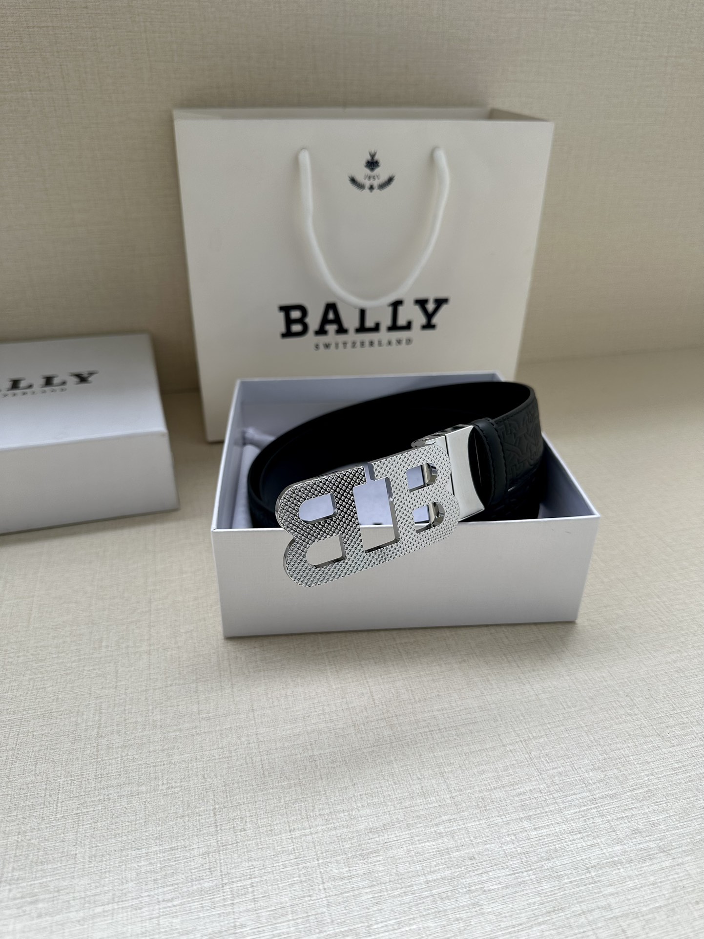 BALLY巴利专柜新款男士休闲布配皮