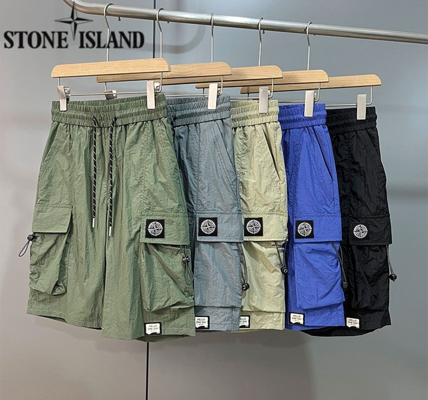 Stone Island Summer Collection: Airy Pants, Zipper Shorts, 3D Pocket Details.