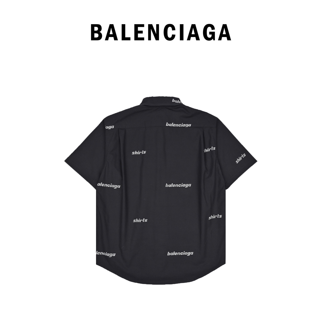 260 Balenciaga巴黎世家 2023 SS 印花针织短袖衬衫