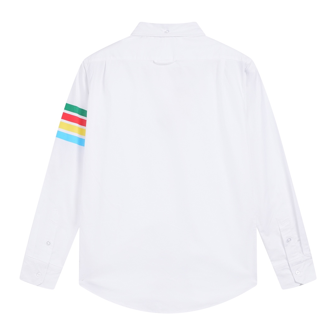 Tom Browne’s Classic White Shirt with Zipper and Dress Jacket. High-quality Cotton. - 图片 2