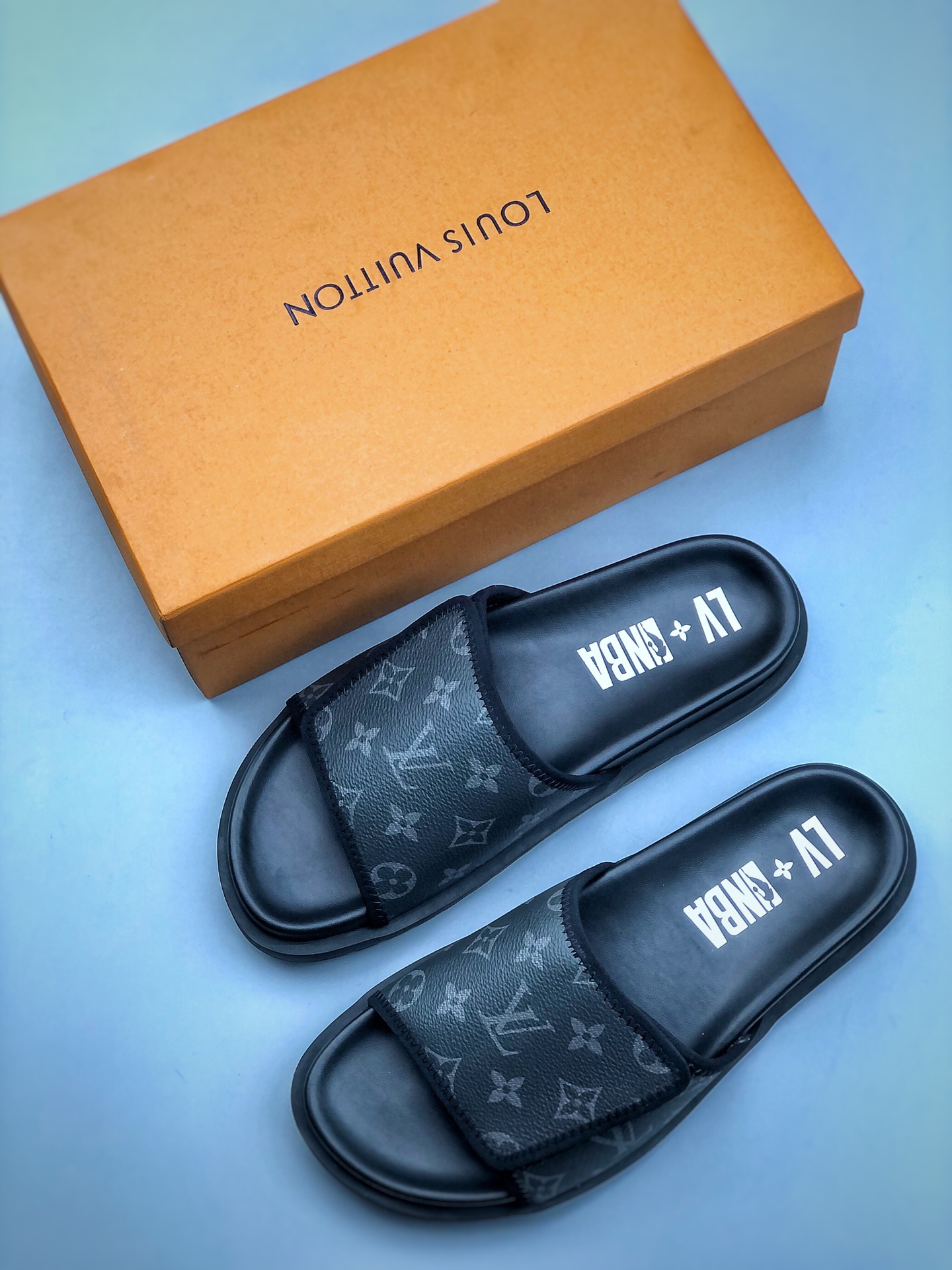 LV Louis Vuitton L's monogram embossed slippers return this season with a new Waterfront sandal