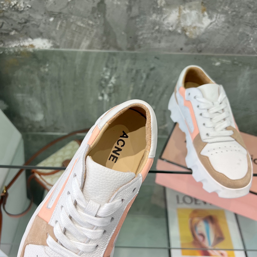“700 Ounces Acne Recreational Shoes: English Wind Collage Color Design, Long Corsets” - 图片 5