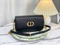 Luxury Shop
 Dior Crossbody & Shoulder Bags Black Calfskin Cowhide Fashion Chains