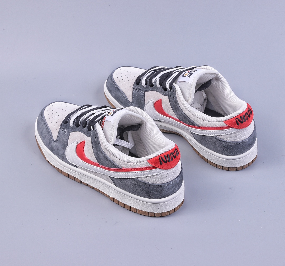 J Nike Dunk SB Low Double Hook Gray White Red DO9457-100