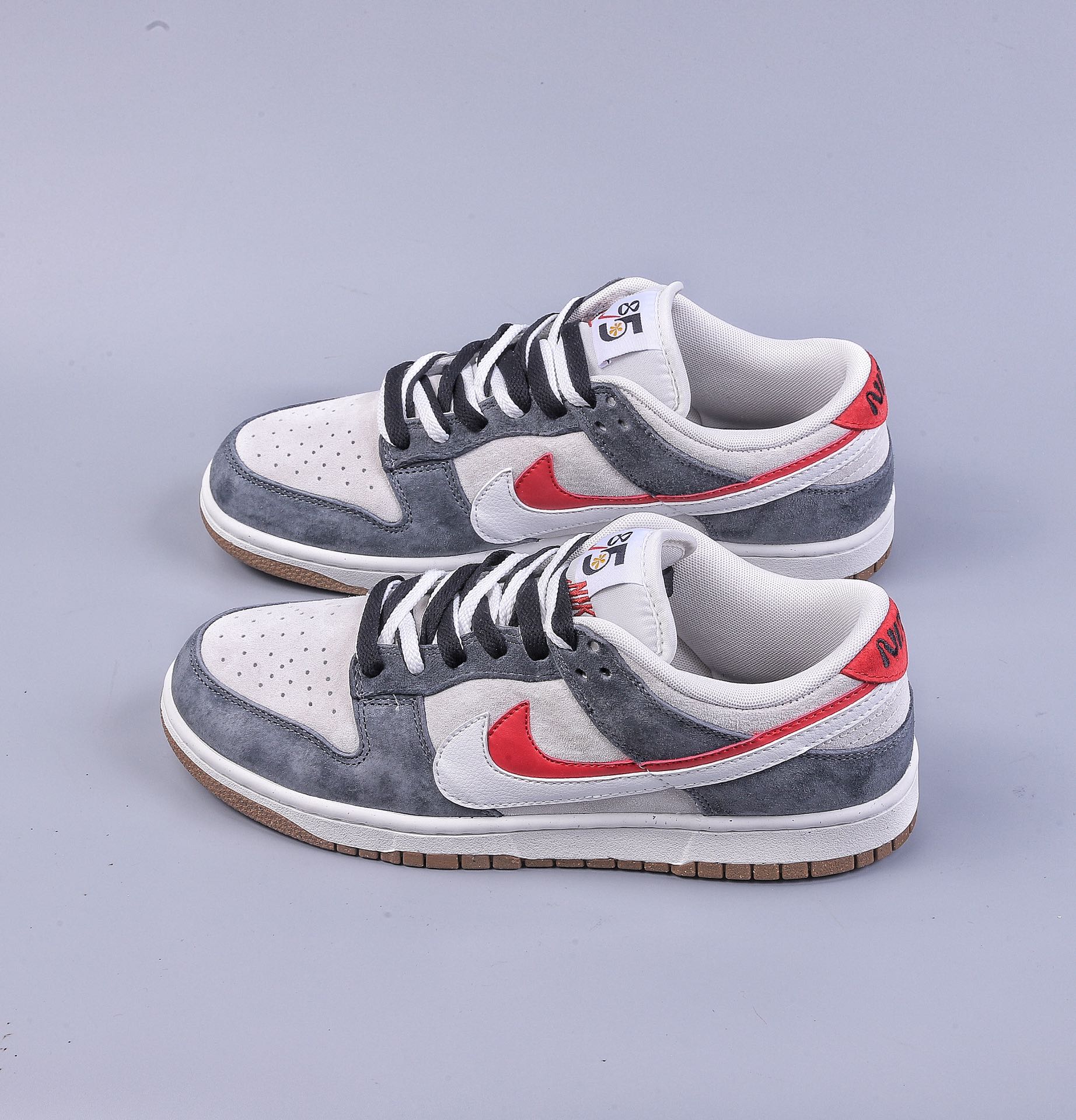 J Nike Dunk SB Low Double Hook Gray White Red DO9457-100