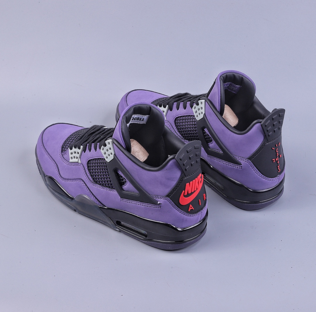 Green X Air Jordan 4 Retro AJ4 Black Purple Qiao 4 Limited Basketball Shoes AJ4-766302