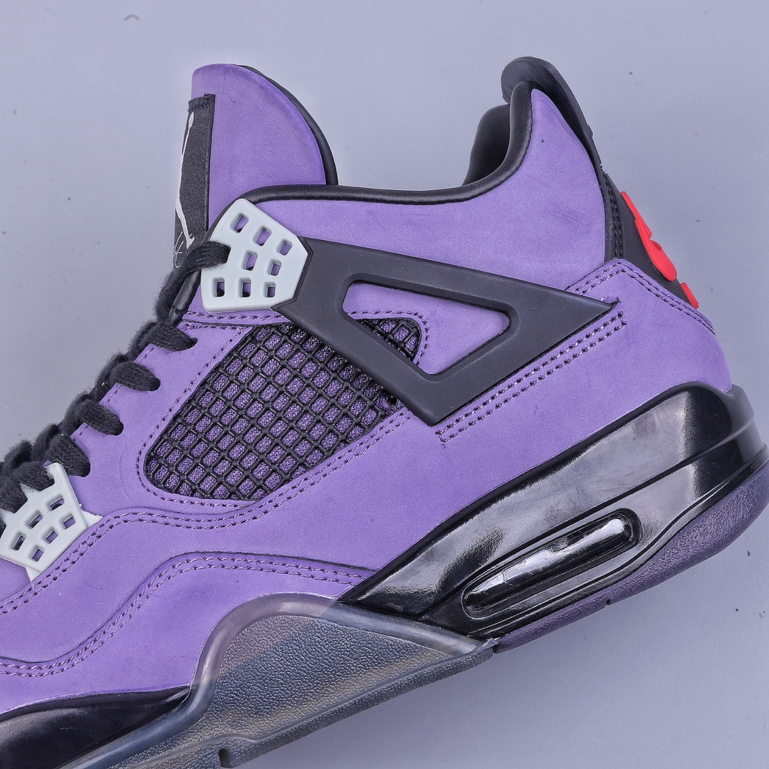 Green X Air Jordan 4 Retro AJ4 Black Purple Qiao 4 Limited Basketball Shoes AJ4-766302