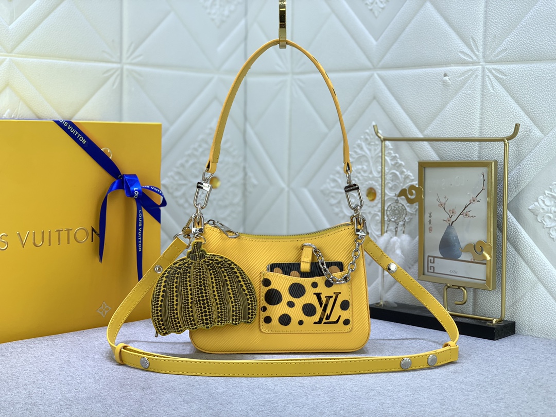Louis Vuitton Perfect 
 Bags Handbags Black White Yellow Epi Chains M21703