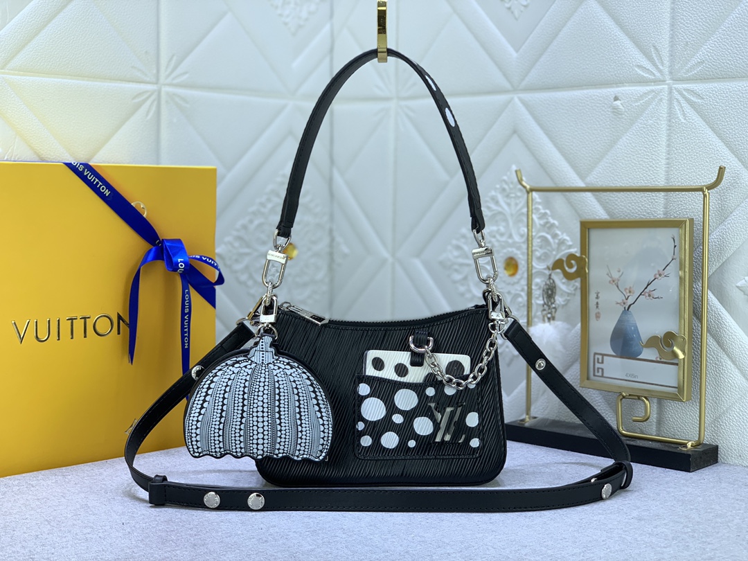 Louis Vuitton Bags Handbags Black White Yellow Epi Chains M21703