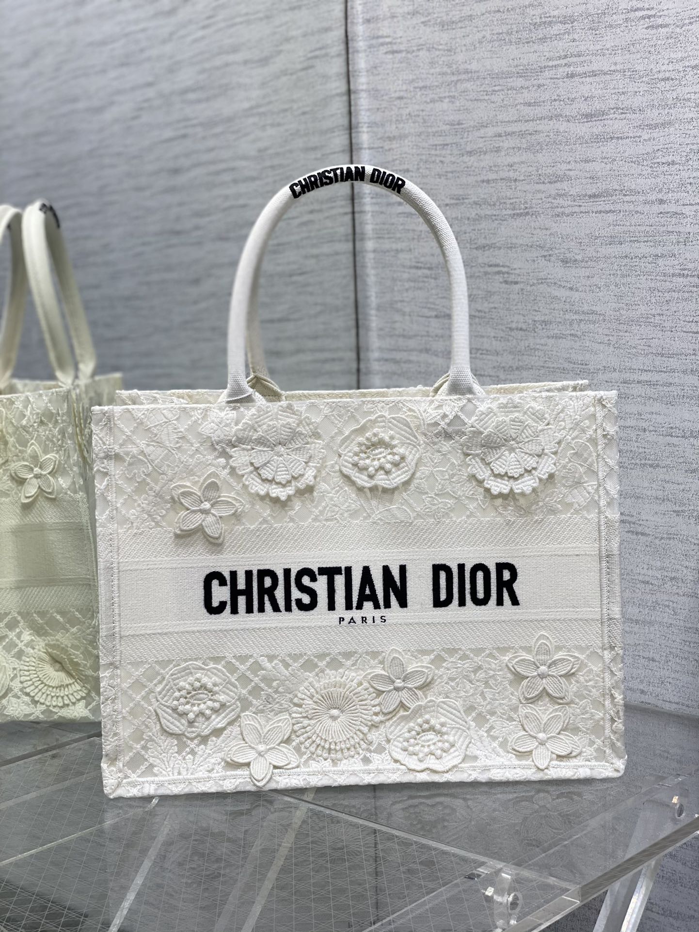Dior Tote Bags Embroidery Lace