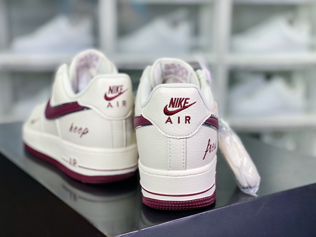 Air Force 1'07 LOW ”White /Vine Red /Silver” Air Force No. 1 Shoes ”Leather Rice Ball Red Silver Hook” BM2023-102