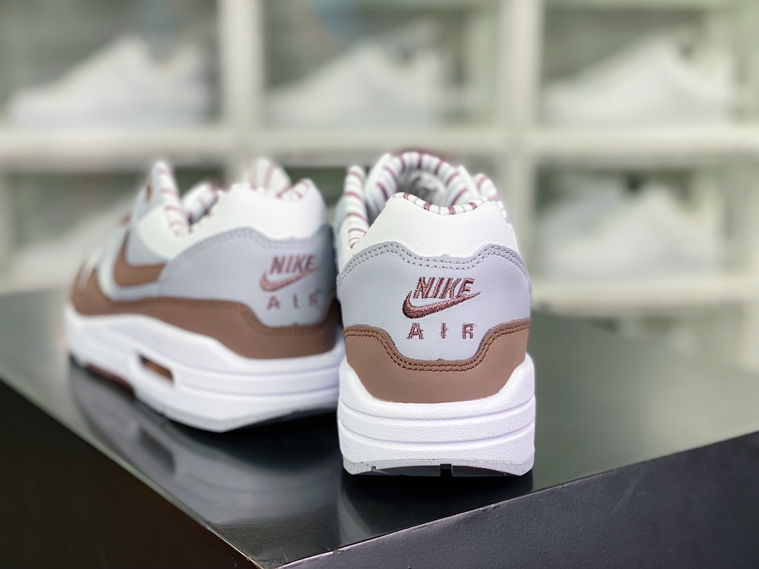 Air Max 1 ”Shima Shima” first generation retro air cushion all-match leisure sports jogging shoes ”dark brown gray Japanese” FB8916-100