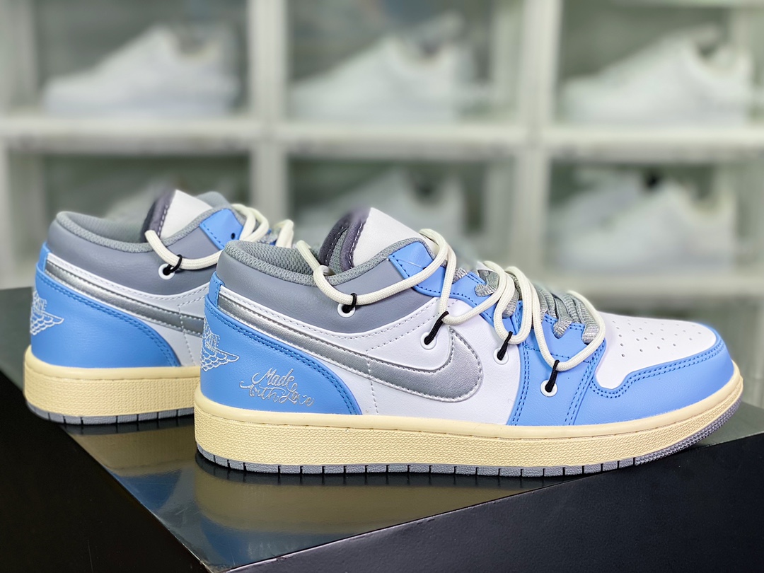 Air Jordan 1 Low SE ”Vintage Blue” AJ1 Jordan first generation low-top basketball shoes ”fog blue white smoke gray silver rope” 553558-053