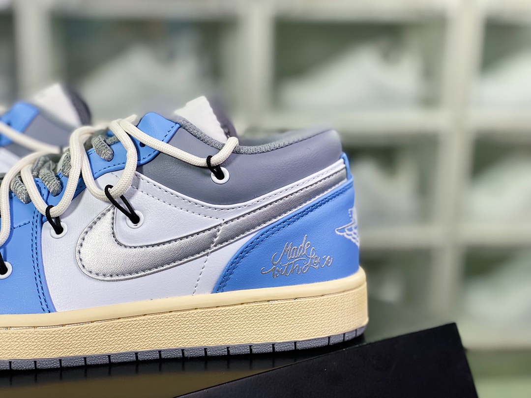 Air Jordan 1 Low SE ”Vintage Blue” AJ1 Jordan first generation low-top basketball shoes ”fog blue white smoke gray silver rope” 553558-053