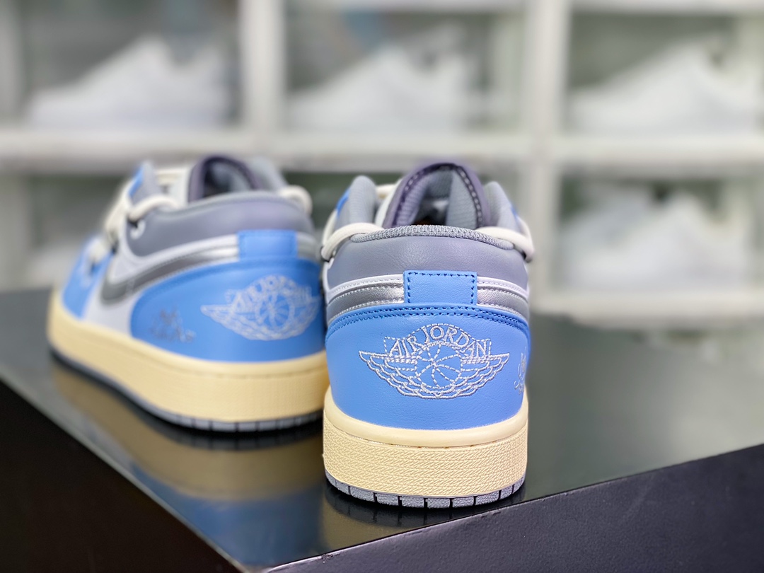 Air Jordan 1 Low SE ”Vintage Blue” AJ1 Jordan first generation low-top basketball shoes ”fog blue white smoke gray silver rope” 553558-053