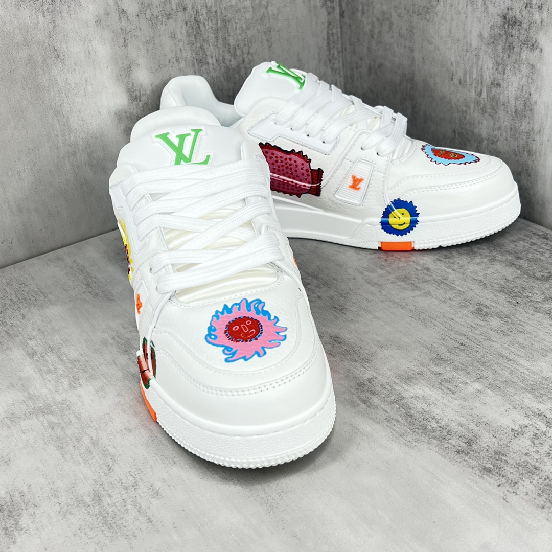 新款上架 Louis*Vuitto* 草间弥生联名 LV Trainer 最新款 大底和面料私模 绝对下血本费心思的一款鞋子 2